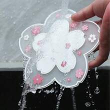 1pc/2pcs Cherry Blossom Silicone Cup Coaster PVC Dining Table Mat Heat Insulation Pad Bowl Pad