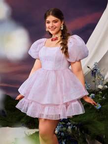 Faeriesty Abito da principessa romantico per la primavera/estate di Faeriesty con gonna in tulle arricciata - perfetto per appuntamenti in giardino, picnic e eventi estivi