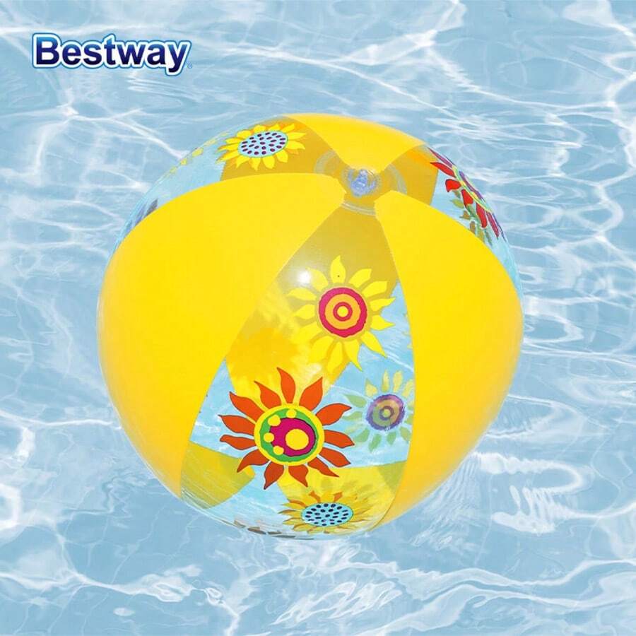 Bestway Bestway 31036 Three Color Giant Inflatable Beach Ball (1 Piece) - Perfect For Swimming Pool Parties, Beach Entertainment, And Summer Decoration. Full Of Vitality, Durable, And Lightweight. (NO Pumps)