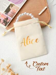 1 pièce Sac à cordon personnalisé avec nom, pochette en velours personnalisée, sac à cordon personnalisé, porte-monnaie, sacs à bijoux personnalisés, cadeau de mariage, cadeau fête des mères, cadeau pour la meilleure amie, cadeau pour maman, cadeau pour petite amie, cadeau pour elle, cadeau pour épouse