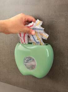 1 Stück Lebensmittelverpackungs-Spender in Apfelform, wiederverwendbarer Plastikfolie-Organizer zur Wandmontage, berührungsloser Verpackungsorganisator, Badezimmer Duschkappen Aufbewahrung, Küchenausstattung, Küchenaufbewahrung, Raumdekoration, geeignet für Küche, Restaurant, Party, Camping, Zusammenkünfte, Geschenk für Freunde, Familien-Geschenk
