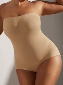 1pc Plus Size Women Black Seamless Bodysuit Body Shaper With Waist Cincher Tummy Control And Butt Lifter Flat Belly Sheath Slimming Shapewear Waist Trainer Butt Lifter