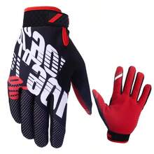106% 1 Pair Black & Red Nylon Material Wear-Resistant Breathable Non-Sweating Cycling Gloves, Suitable For Motorcycle, Racing, Mountain Biking, Gym Fitness, Black Gloves - Black and White - View 2
