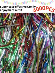 100 件金属扭结彩色螺旋带适用于玻璃纸派对袋可爱锥形生日糖果袋 8 种颜色可选 10 厘米/3.97 英寸 - 彩色 - 查看 31