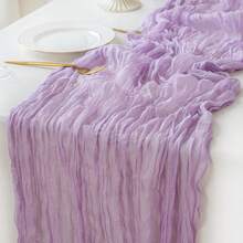 Cheesecloth Bali Boho Farmhouse Table Runner, Gauze Cheesecloth Table Cloth For Wedding Party Bride Spring Home Decor - Multicolor - View 3