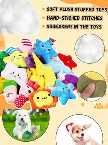 5Pcs Random stylesDog Squeaky Toys Bulk for Small Puppy Dog Stuffed Plush Chew Toys Small Medium Dogs PET Toys with Squeakers for Puppies