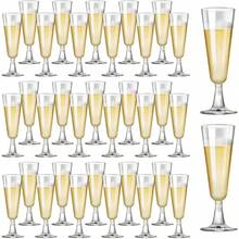 SUREHOME Plastic Champagne Flutes 40 Pack Disposable Champagne Glasses 5.5 Oz Plastic Mimosa Glasses Wedding Cocktail Cups Bulk Engagement Birthday Graduation Decorations 2025 Party Supplies
