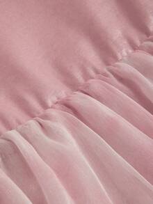 Đầm mini xếp tầng trễ vai bằng chiffon VINOVA, kiểu dáng công chúa bồng bềnh, tay dài, thích hợp cho buổi hẹn hò lãng mạn, kỳ nghỉ hoặc đi biển. - Hồng - Xem 7