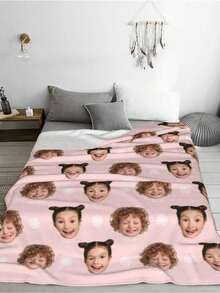 1PC Custom Face Blanket For Bed ,Personalized Gifts Blanket With Face And Name , Personalized Throws Bedding Blanket, Collage Blanket, Best Friend Face Blanket, Cozy Blanket, Family Face Gift,Personalized Gifts, Wedding Gift - Multicolor - View 4