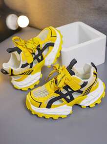 1 Pair Girls' Fashion Versatile Casual Chunky Sneakers, Spring New Arrival