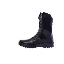 Bota Botín Para Hombre Y Mujer Unisex Alta Táctica Militar Vigilante Policía Guardia Seguridad Para Exteriores Cremallera Cierre Lateral Suela Antiderrapante Antideslizantes Transpirables  Tallas 23 a la 30 - Negro - Ver 4