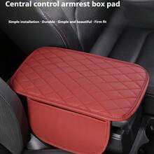 Copri console centrale con due tasche portaoggetti, rivestimento bracciolo in pelle confortevole per decorazioni per auto, cuscino bracciolo auto, universale per la maggior parte dei veicoli
