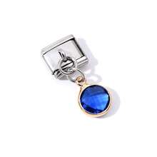 1 chiếc/5 chiếc Mặt dây chuyền tròn bằng thép không gỉ, kiểu Ý, làm thủ công, đính đá, phụ kiện tự làm theo yêu cầu. - Nhiều màu - Xem 13