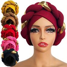 1pc Plain Color Polyester Headband Cap, Suitable For All Seasons, Wedding - Golden Braids - View 2