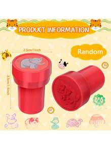 Set de 6/12/24/36 sellos de animales de dibujos animados lindos para sellos de tinta autentintable, fáciles de sostener, tinta lavable para manualidades DIY y recuerdos de fiestas (aleatorios)