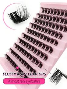 Rikuaild 100pcs 18mm Thin Individual False Eyelashes, Natural Look, D-Curl Fluffy, DIY Eyelash Extension - D - View 3