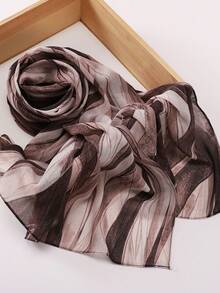 1pc Soft Tie-Dye Printed Hijab Scarf - Multicolor - View 4