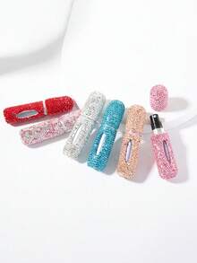 1个5ml镶钻香水分装瓶底部注水瓶便携旅行分装瓶可化妆喷雾瓶自泵式香水分装瓶瓶底可注水喷雾瓶香水空瓶可重复使用防晒喷雾瓶雾化效果好方便口袋分装瓶带钻 - 彩色 - 查看 3