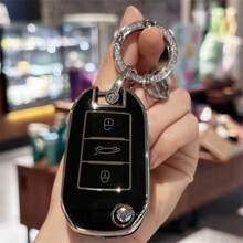 Key FOB Cover Keychain Car Key Case Cover Skin Holder For Peugeot 208 308 408 508 2008 3008 4008 For Citroen C4 Cactus Picasso C4L C5 C5 Gift Souvenir Car Accessories Bag Charm School