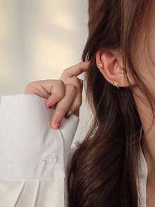 2pcs Sparkly Star Design Fashion Ear Cuff Clips, Versatile Elegant Ear Bone Clips - Multicolor - View 6