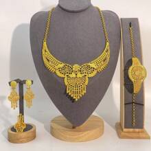 5pcs Luxury Bridal Jewelry Set With Earrings, Necklace And Ring, Suitable For Weddings, Ceremonies, Parties