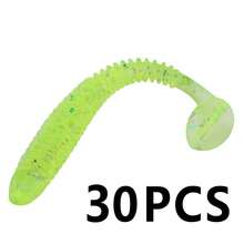 SOUGAYILANG 10/30/50pcs Artificial Soft Lure,5cm/1g Lifelike Worm Lure,Simulated Fish Tail Motion,Silicone Fishing Lures,For Freshwater And Saltwater,Bass Fishing Gear Tackle - Multicolor - View 24