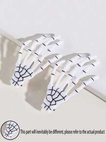 2pcs Skull Hand Hair Accessories, Gothic Style Dark Hair Clips, Niche Personalized Ghost Claw Hair Clips, Broken Hair Clips, Skull Hair Clips, Rose Hair Accessories, Personalized Hair Accessories Back To School