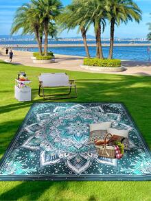 1 pieza Nueva Esterilla/Toalla de playa impermeable y anti-arena con estampado digital, de patrones de moda y frescos, adecuado para camping y picnics - Multicolor - Ver 5