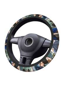 Customized Car Steering Wheel Cover With Your Photo, Car Rim Sleeves With Elasticity - Anti-Slip Automotive Accessories Fit For Most Vehicles - Sedans, Trucks, SUVs