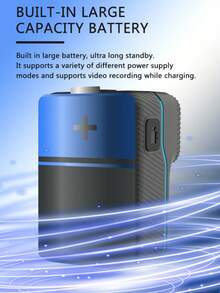 1 件装黑色高清 1080P 广角运动摄像机（带电池）、红外夜视、户外录制便携式紧凑型高清摄像机、高清电池供电摄像机、会议视频录像机 - 黑色 - 查看 10