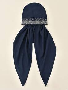 1pc Women's Rhinestone Decorated Triangular Headband Turban Scarf, Elastic Design For Instant Headwear, Fashion Versatile Soft Breathable Prayer Hijab, Suitable For Daily, All Seasons For Dress - Rhinestone Turban Hat - View 23