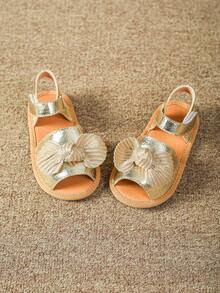Cute Baby Sandals, Newborn Girls Summer Shoes, Children Flat Shoes, Infant Girls Gold Color Sandals - Gold - View 1