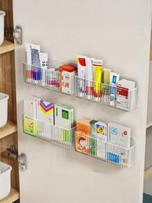 1 Stück platzsparender an der Wand montierter Organizer - ohne Bohren, transparente Aufbewahrungsbox für Haushalts- und Studentenwohnheim Erste-Hilfe-Kits, Körbe, Kästen und Behälter für Haushaltsorganisation, Badezimmer Kosmetikaufbewahrung