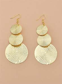1 paire de boucles d'oreilles rondes vintage mate, convenant à un port quotidien