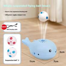 1pc Whale Floating Ball Sensory Toy - Infant Focus Training Educational Game, Allows Children To Feel The Force Of The Wind, Montessori Parent-Child Interactive Toy, Visual Tracking And Motor Skill Development, USB Rechargeable, Gift For Boys And Girls