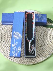 1pc 33pcs 10mm Glass Bead Tasbih (Prayer Beads), Handmade Bracelet, Fashionable Minimalist Islamic Prayer Beads, Comes In Stylish Blue Gift Box (Multiple Colors)