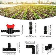 42 件/套滴灌配件套件，灌溉倒钩连接器，适用于 1/2 英寸管道的水管连接器（2 个开关阀、8 个接头、8 个三通、8 个弯头、8 个端盖、8 个端盖塞）﻿ - 彩色 - 查看 3