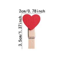 20/50/100 Pieces Of Red Heart Love Wooden Clothing Photo Heart-Shaped Wooden Clip, Valentine's Day Birthday DIY Photo Clip, Wedding Decoration Postcard Clip, Clothing Clip, Paper Clip Mini Clothing Clip Postcard Home Wedding Valentine's Day Decoration