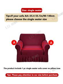 1pc Elastic Sofa Cover With Skirt Design, Modern Style Polyester Fabric, Machine Washable, Dust And Stain Resistant, All Seasons