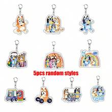 10pcs/5pcs/1pc/2pcs Bluey Family Acrylic Keychain Pendant Bag Pendant Bingo Friends Doll Pendant ,Very Suitable For Festivals, Fans, And Gift Giving,Perfect Party And Holiday Gifts, Carnival Models(Random Style) - Multicolor - View 13