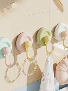 4 件套多巴胺吸盘挂钩，浴室粘式壁挂毛巾钩，高承重，不易损坏 - 彩色 - 查看 6