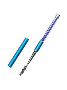 1 pièce/2 pièces/3 pièces Brosse à cils décorée de strass de haute qualité avec capuchon, recourbe-cils portable et outil de toilettage des sourcils