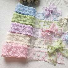 2 Sizes Multicolor Lace Embroidery Ribbon Trims, Bridal Wedding Decoration Bow Gift Wrapping Sewing Applique Edging, 4cm Wide