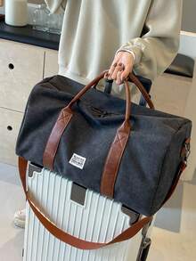 Unisex Retro Style Large Capacity Shoulder Messenger Bag - Durable Washed Canvas Casual Short-Distance Travel Handbag, Suitable For Sports, Yoga, Fitness, And Camping Storage Bag - Green - View 9