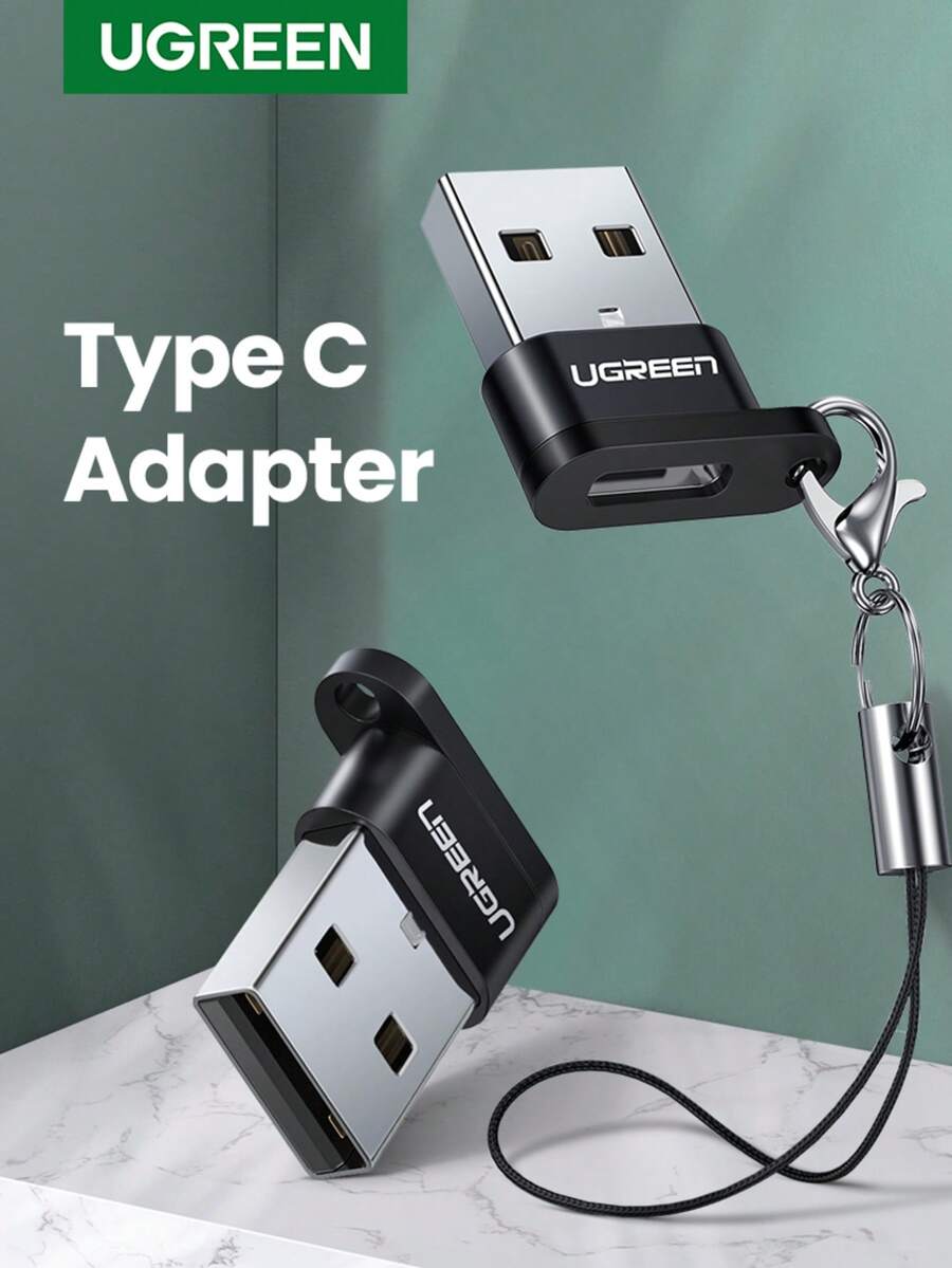 UGREEN USB Type C Adapter Type C To USB 2.0 Headphone Adapter USB Type C Converter Compatible With Galaxy S22 USB C Adapter Compatible With MacBook - Black - View 1