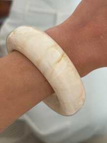 Thoughtfully Designed Smooth Surface Exaggerated Bangle, Niche Jewelry Vintage Bracelet