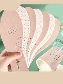 2入組乳膠加厚版踩上不會累軟底,男款夏季透氣吸汗運動減震鞋墊 - 杏色 - 查看 4