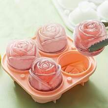 1pc Pink Mini Rose Ice Tray Ice Ball Silicone Mold, DIY Ice Cream Mold, Suitable For Summer Home Kitchen