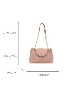 Nuova borsa da donna per primavera ed estate, borsa quadrata retrò alla moda, con patta di apertura, catena doppia in metallo, a tracolla, di piccola capacità, leggera ed estremamente semplice