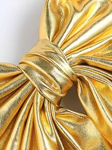 1pc Girls/Ladies Fashion Gold/Silver Bow Hairclip, Elegant French Style Hair Accessory Suitable For Party, Gathering, Street, Wedding, Travel, Beach, Campus, High-End Vibe - One Size Fits All - View 8